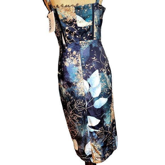 averie Kaylani Draped Midi Dress Floral Magic Print, NWT, NEW, Sz M - Picture 5 of 12